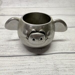 Wilton Armetale Smiling Pig Mug Cup Pewter